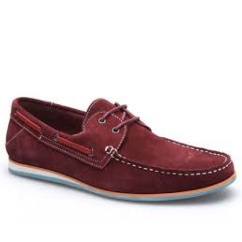 Load image into Gallery viewer, MASSA Fano Casual Suede Boat Shoes Designed Premium - Burgundy-1