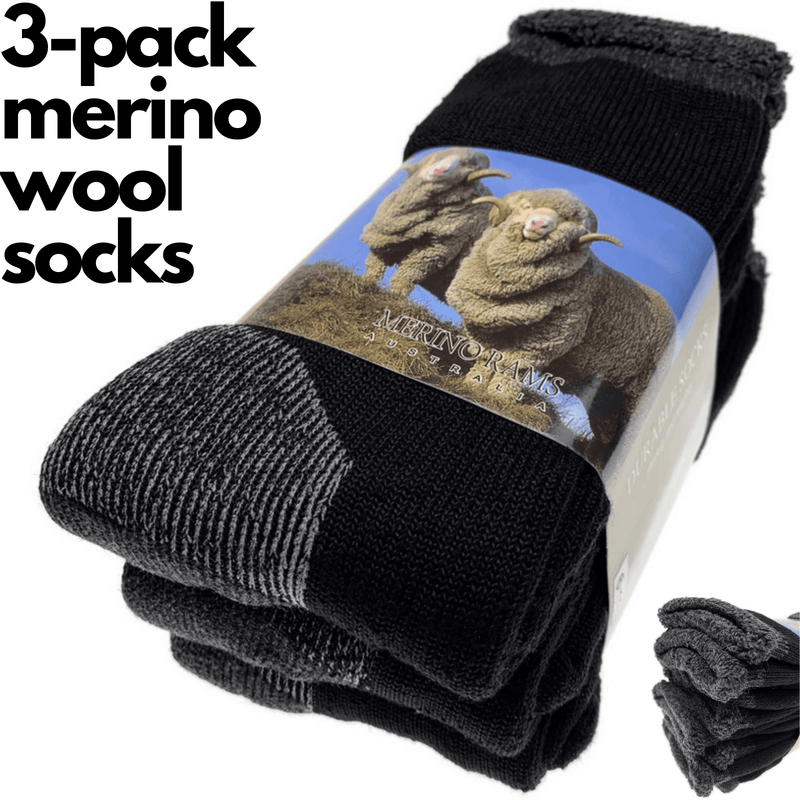 Load image into Gallery viewer, 3 Pairs Heavy Duty Merino Wool Work Socks Extra Thick Cushion (Size 11-14)-1