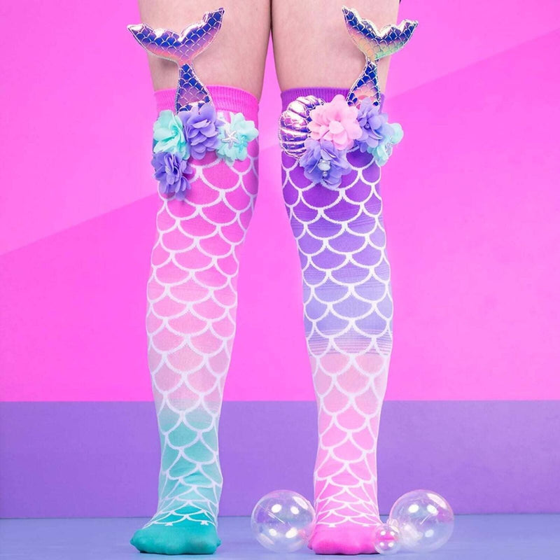 Load image into Gallery viewer, Madmia Mermaid Tails Socks Toddler 3–5Y 3D Tail Starfish Seashell Crazy Sock Day-2