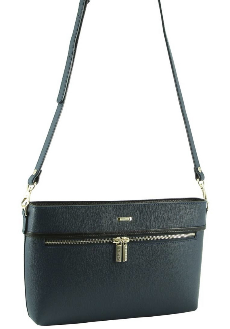 Load image into Gallery viewer, Morrissey Italian Structured Leather Cross Body Handbag (MO3028) Bag - Navy-0