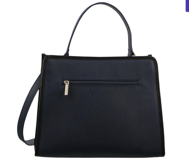 Load image into Gallery viewer, Morrissey Ladies Italian Structured Leather Tote Bag Handbag Womens - Navy-3