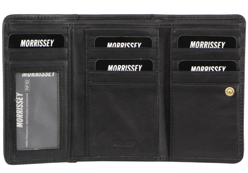 Load image into Gallery viewer, Morrissey RFID Womens Leather Wallet Coin Clutch Purse Organiser - Black-1