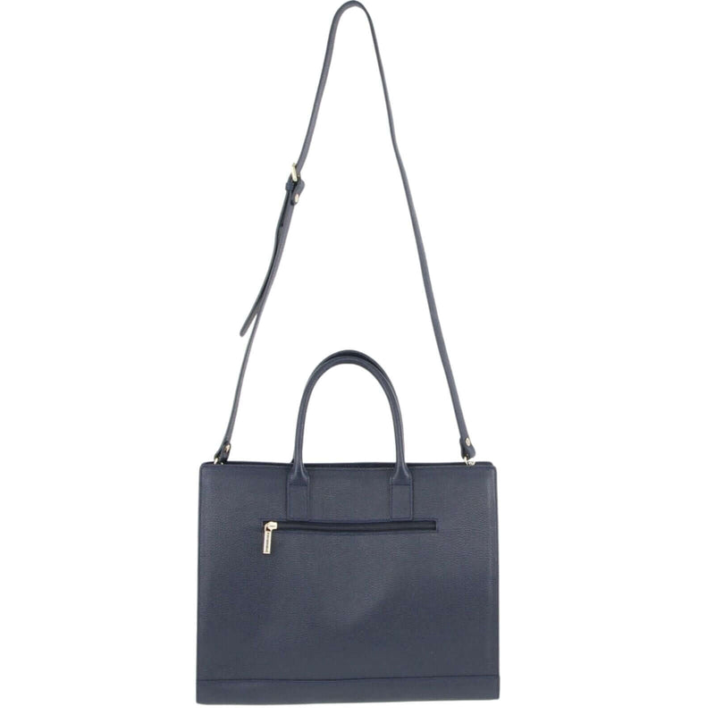 Load image into Gallery viewer, Morrissey Italian Structured Leather Tote Unisex Computer Bag Handbag - Navy-4