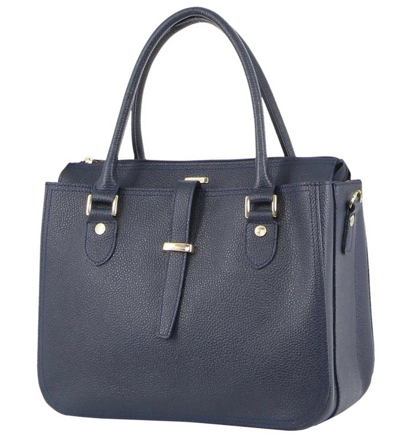 Load image into Gallery viewer, Morrissey Italian Womens Structured Leather Handbag Ladies Bag - Navy-0