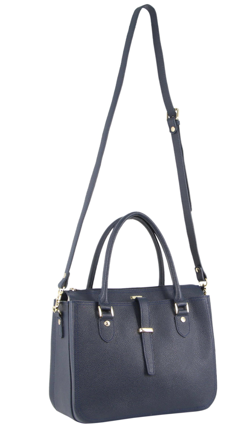 Load image into Gallery viewer, Morrissey Italian Womens Structured Leather Handbag Ladies Bag - Navy-2