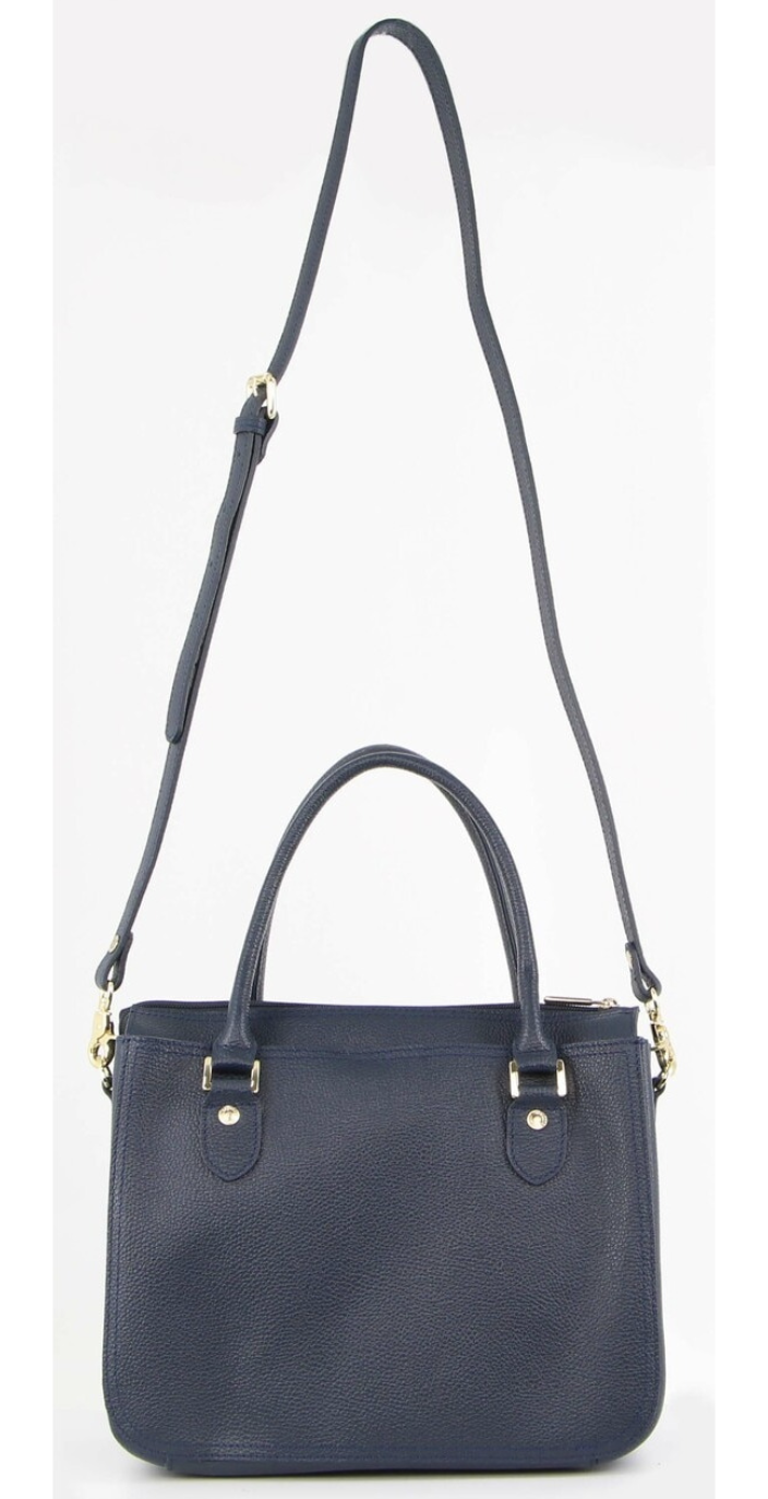 Load image into Gallery viewer, Morrissey Italian Womens Structured Leather Handbag Ladies Bag - Navy-3