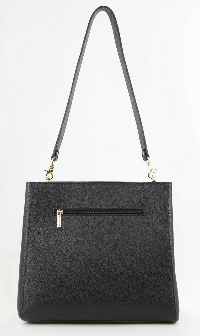 Load image into Gallery viewer, Morrissey Womens Italian Structured Leather Cross Body Bag Handbag Ladies - Black-3