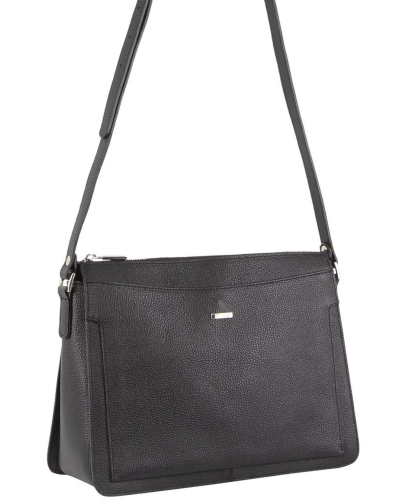 Load image into Gallery viewer, Morrissey Italian Structured Leather Cross Body Handbag Tote Bag (MO3162) - Black-0