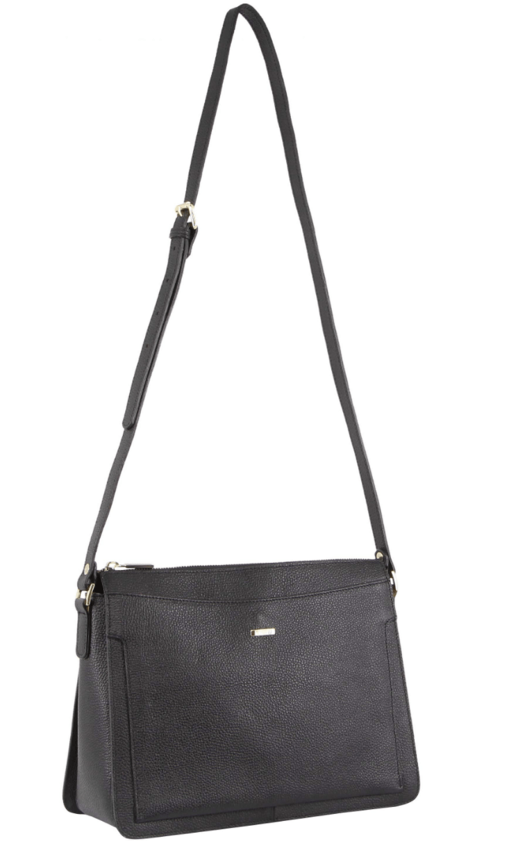 Load image into Gallery viewer, Morrissey Italian Structured Leather Cross Body Handbag Tote Bag (MO3162) - Black-4