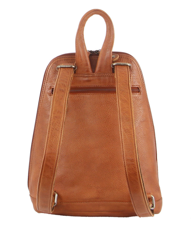 Load image into Gallery viewer, Milleni Genuine Italian Leather Soft Nappa Leather Backpack Bag Travel - Cognac-2