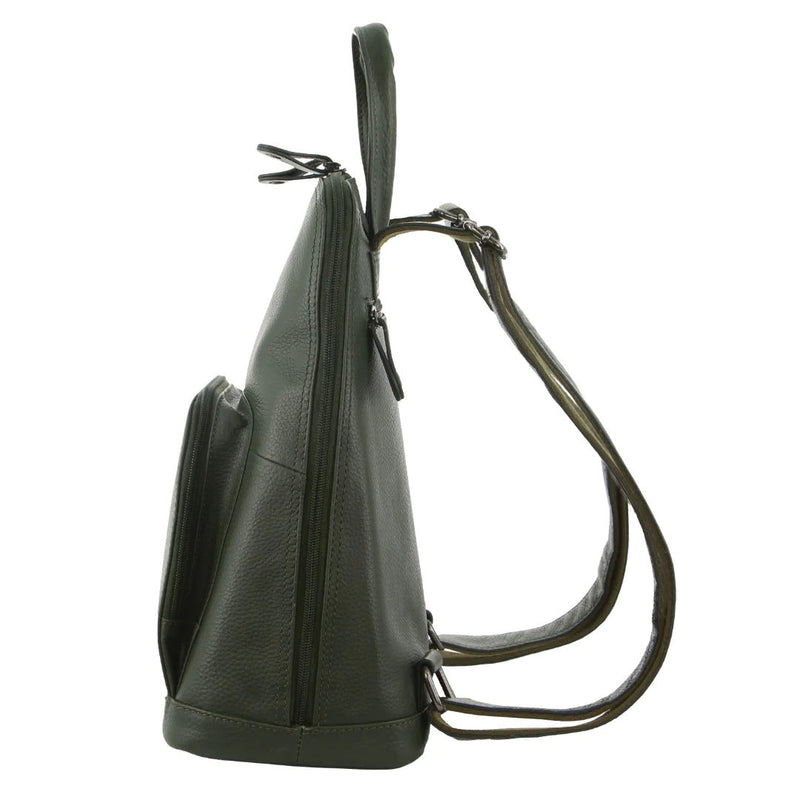 Load image into Gallery viewer, Milleni Womens Twin Zip Backpack Nappa Italian Leather Travel Bag - Grape Leaf-2