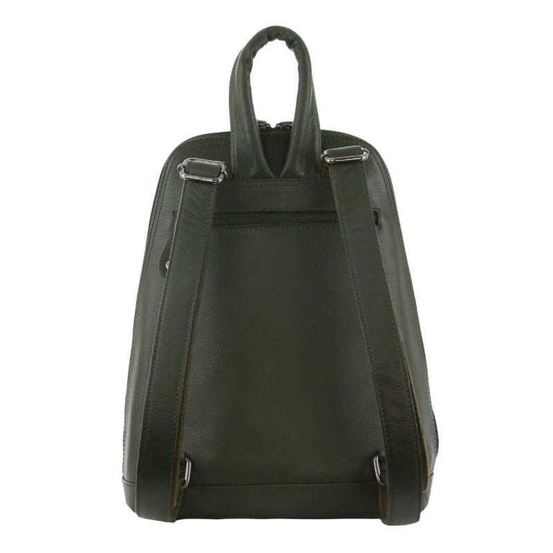Load image into Gallery viewer, Milleni Womens Twin Zip Backpack Nappa Italian Leather Travel Bag - Grape Leaf-3