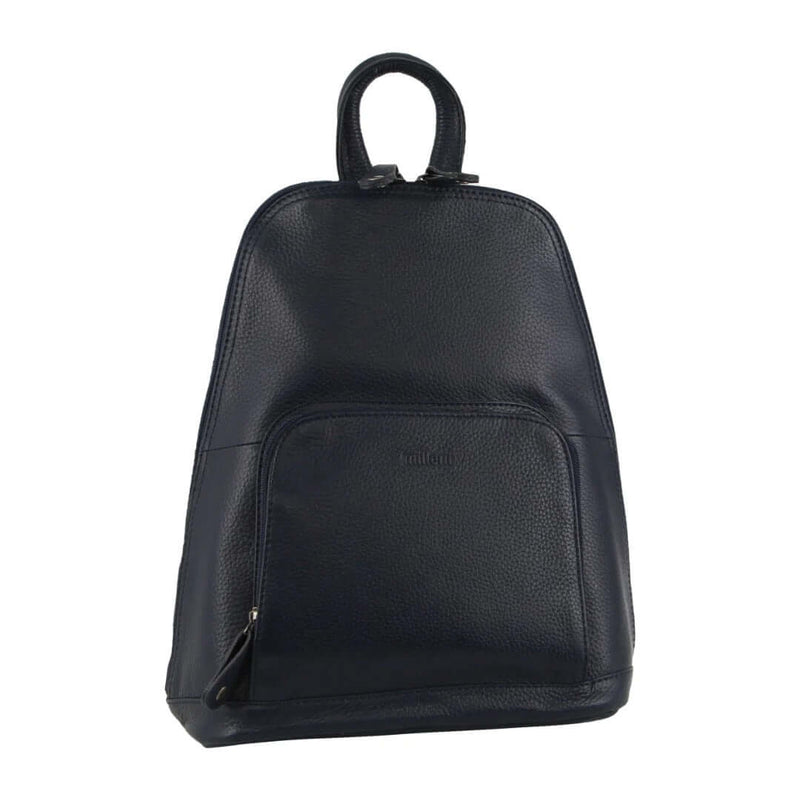 Load image into Gallery viewer, Milleni Womens Twin Zip Backpack Nappa Italian Leather Travel Bag - Navy-1