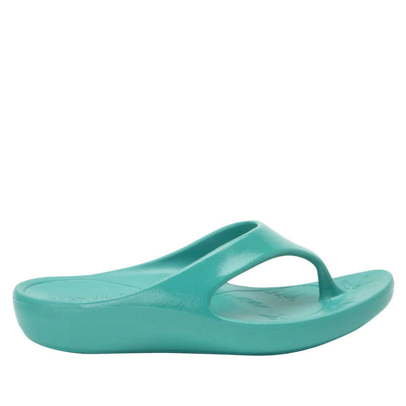 Load image into Gallery viewer, Alegria Womens Ode Flip Flop Thongs Summer Slip On - Aqua Gloss-3