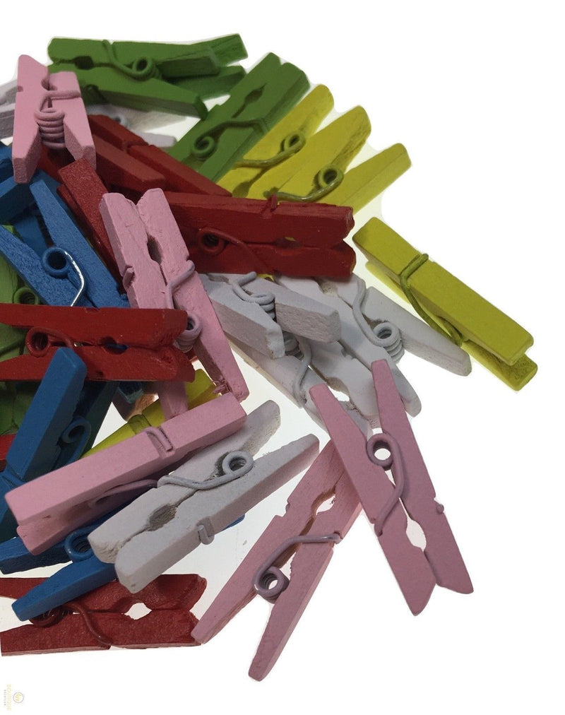 Load image into Gallery viewer, 600pcs MINI WOODEN PEGS Natural Craft Baby Shower Clothes Pin Scrapbook 35mm-2