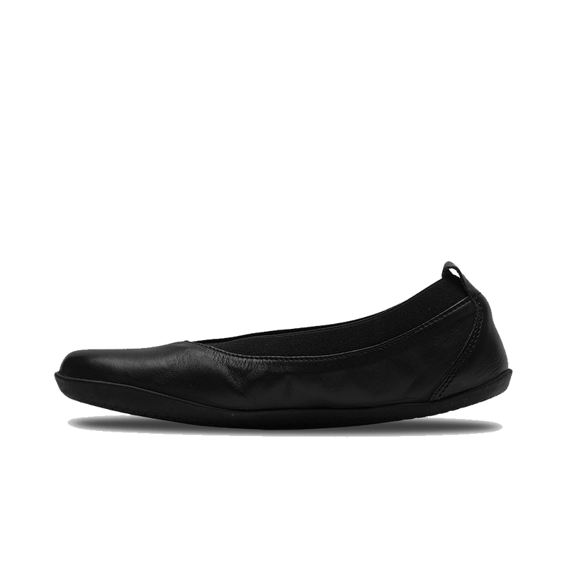 Load image into Gallery viewer, Vivobarefoot Opanka Ballerina Womens Barefoot Shoes – Obsidian side view showing flexible black leather design.
