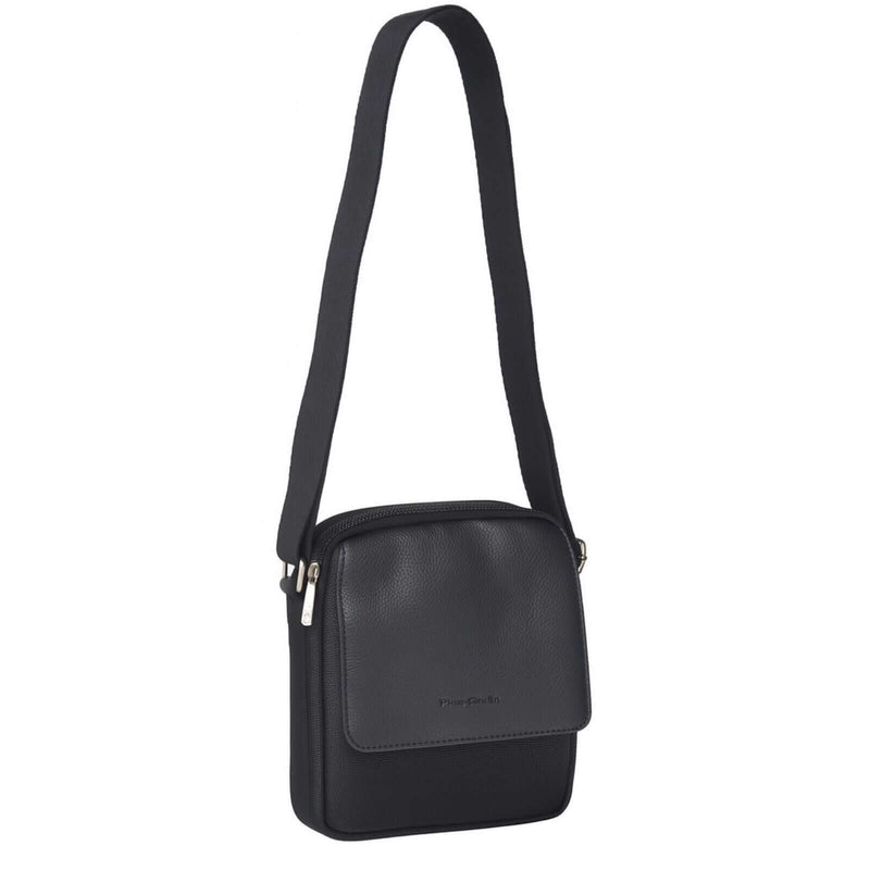 Load image into Gallery viewer, Pierre Cardin Mens Soft Italian Leather Business/ Travel Cross Body Bag - Black-0