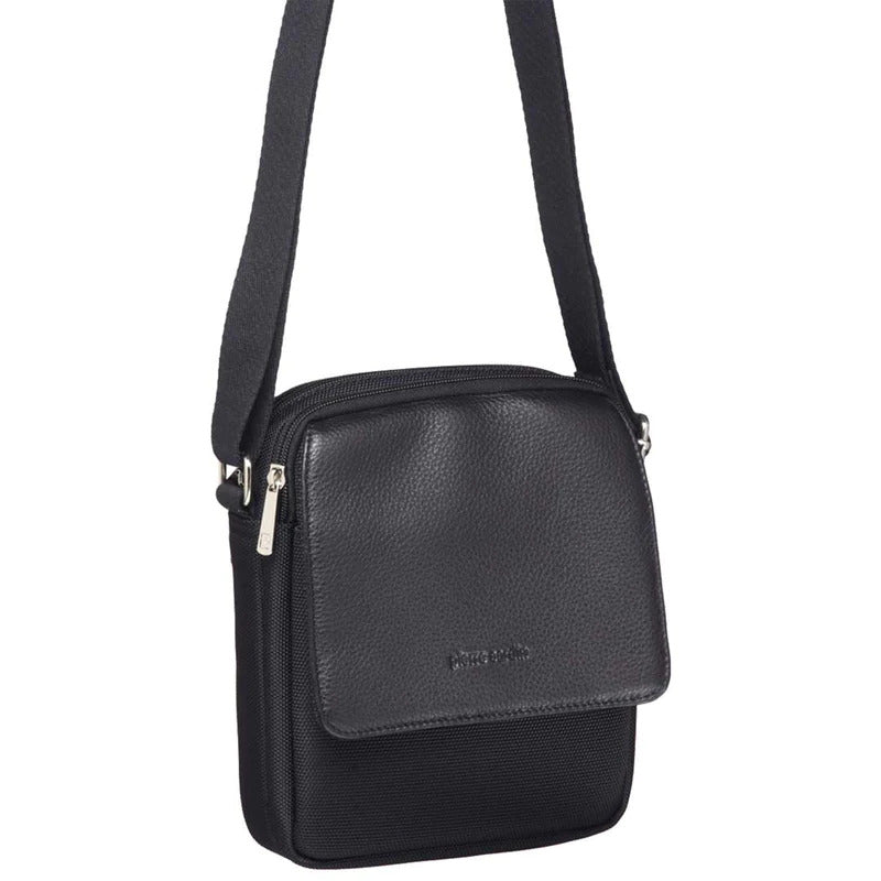 Load image into Gallery viewer, Pierre Cardin Mens Soft Italian Leather Business/ Travel Cross Body Bag - Black-1