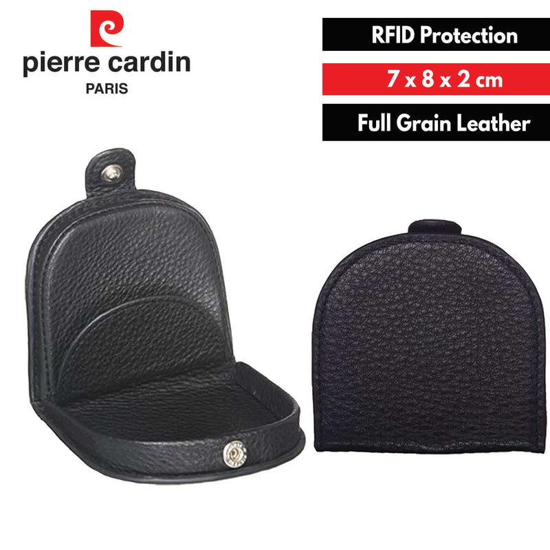 Load image into Gallery viewer, Pierre Cardin Italian Leather Coin Purse Genuine Wallet RFID Protection - Black-3
