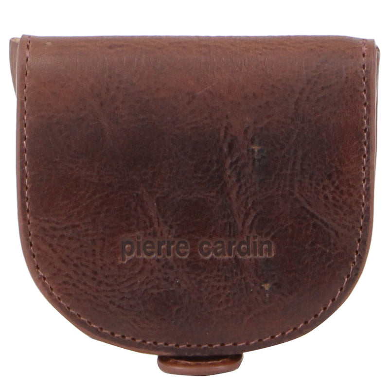 Load image into Gallery viewer, Pierre Cardin Italian Leather Coin Purse Genuine Wallet RFID Protection - Cognac-2