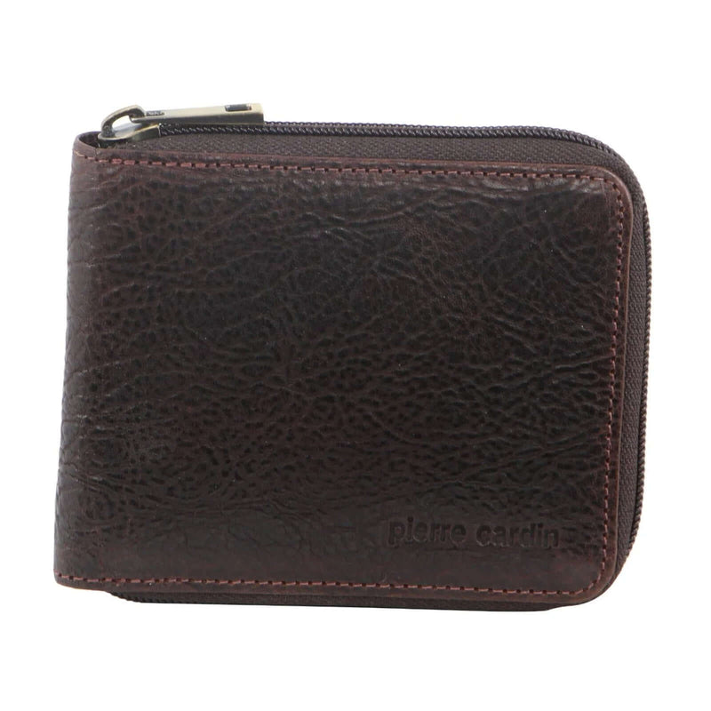 Load image into Gallery viewer, Pierre Cardin Mens Genuine Leather Zip Around Wallet w/ RFID Guard - Chocolate-2