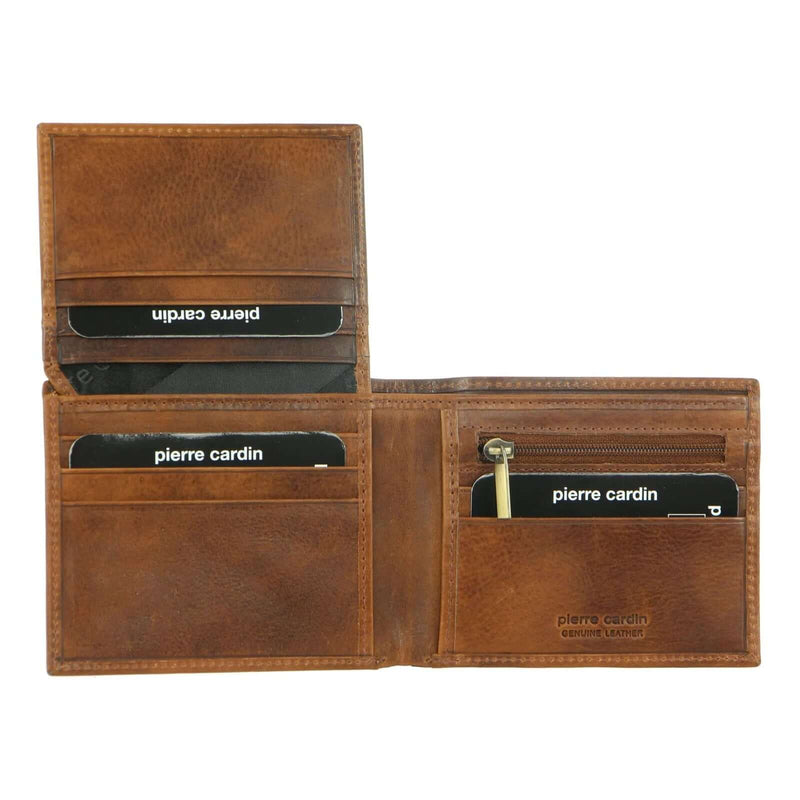 Load image into Gallery viewer, Pierre Cardin Mens Wallet RFID Blocking Genuine Italian Leather - Brown-3