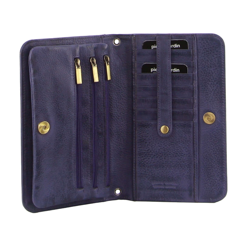 Load image into Gallery viewer, Pierre Cardin Ladies Womens Clutch Leather Wallet Purse RFID Protected - Purple-3