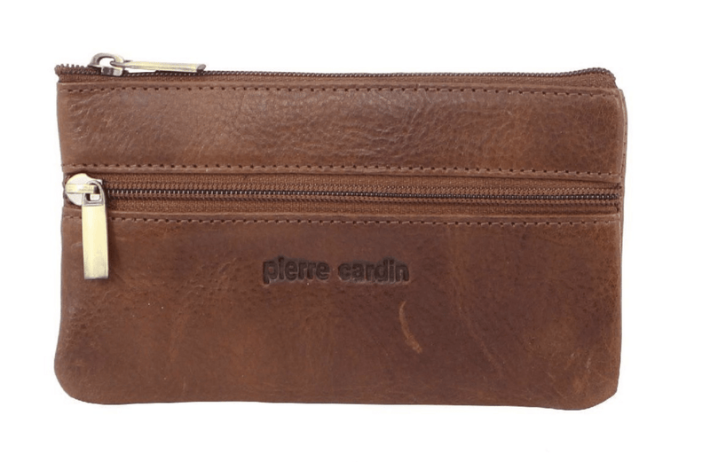 Load image into Gallery viewer, Pierre Cardin Ladies Womens Genuine Leather RFID Coin Purse Wallet - Cognac-1