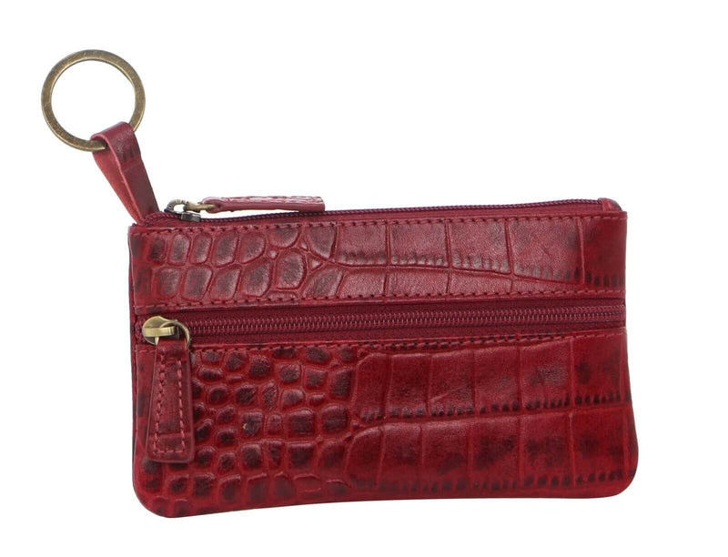 Load image into Gallery viewer, Pierre Cardin Ladies Womens Genuine Leather RFID Coin Purse Wallet - Red Croc-0