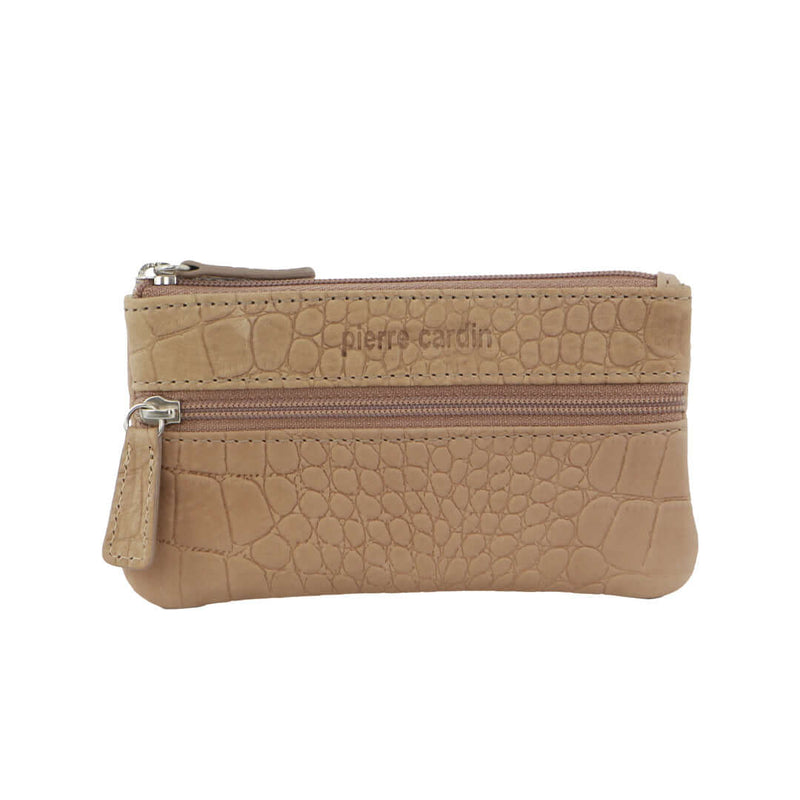 Load image into Gallery viewer, Pierre Cardin Ladies Womens Genuine Leather RFID Coin Purse Wallet - Taupe (Croc)-0