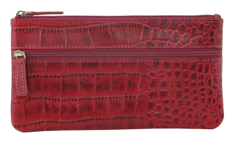 Load image into Gallery viewer, Pierre Cardin Ladies Womens Genuine Soft Leather Italian Wallet - Red/Croc-0
