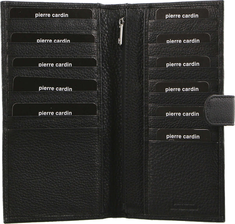 Load image into Gallery viewer, Pierre Cardin Leather Passport Holder Travel Wallet w/ RFID Protection - Black-1