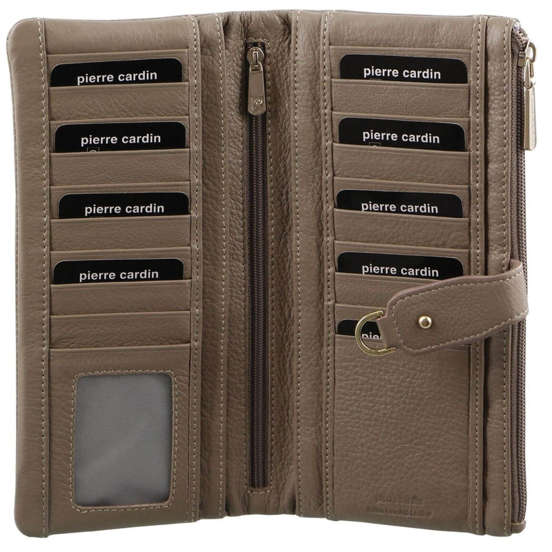 Load image into Gallery viewer, Pierre Cardin Women RFID Italian Leather Wallet Purse Credit Card Holder - Taupe-1