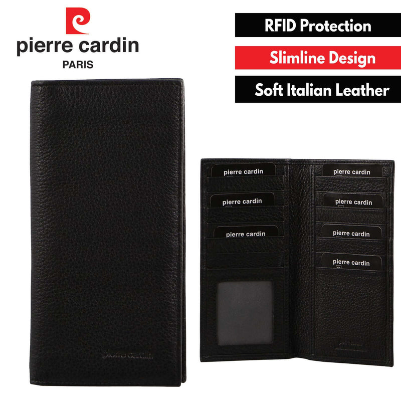 Load image into Gallery viewer, Pierre Cardin Mens Italian RFID Protected Leather Suit Wallet - Black-1
