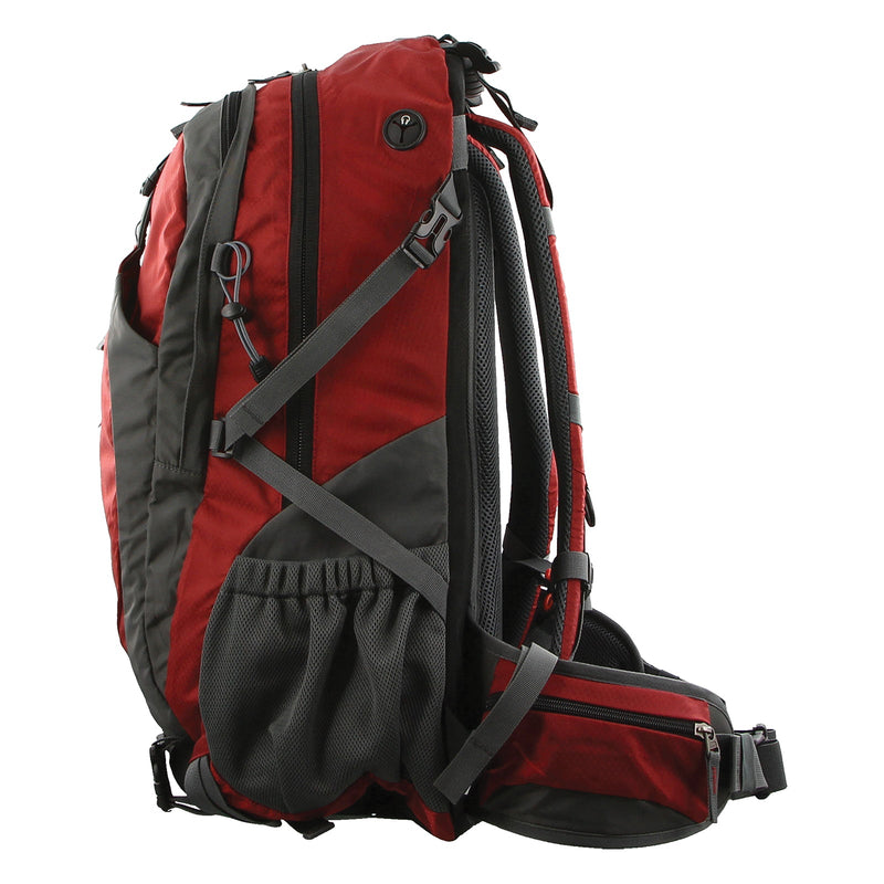 Load image into Gallery viewer, Pierre Cardin RFID Backpack Bag Hiking Trekking School Travel Camping Waterproof 57 Litre - Red-2