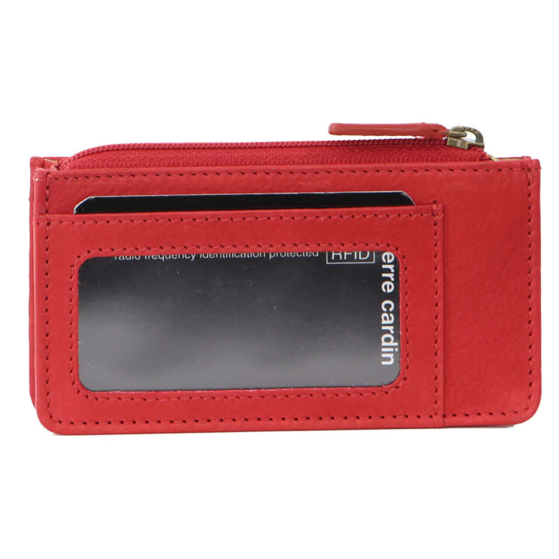 Load image into Gallery viewer, Pierre Cardin Womens Soft Italian Leather Coin Purse Holder Wallet - Red-2