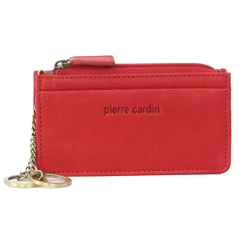 Load image into Gallery viewer, Pierre Cardin Womens Soft Italian Leather Coin Purse Holder Wallet - Red-1