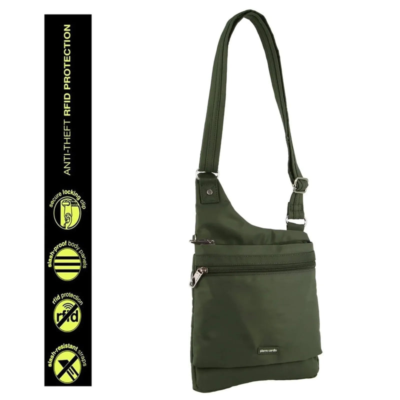 Load image into Gallery viewer, Pierre Cardin RFID Cross Body Bag Travel Anti-Theft Slash Proof - Olive-4