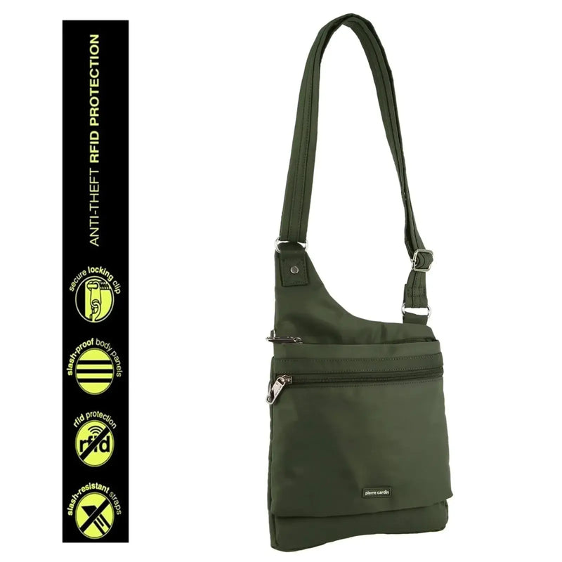 Load image into Gallery viewer, Pierre Cardin RFID Cross Body Bag Travel Anti-Theft Slash Proof - Olive-4