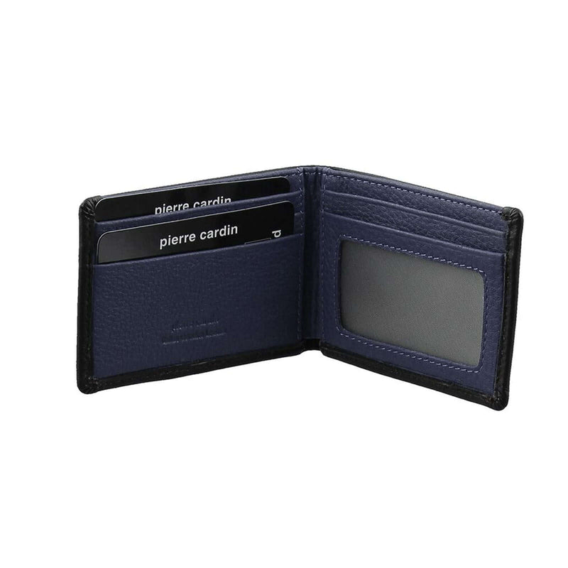 Load image into Gallery viewer, Pierre Cardin Mens Leather RFID Italian Two-Tone Wallet - Black/Navy-0