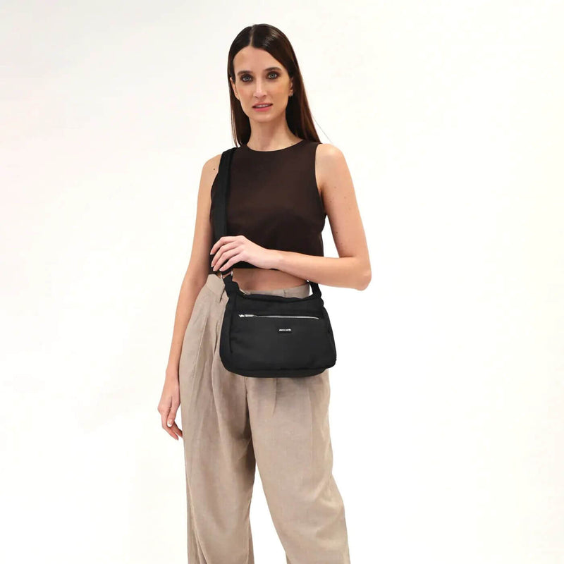 Load image into Gallery viewer, Pierre Cardin Nylon Cross Body RFID Anti-Theft Slash Proof Travel Bag - Black-2