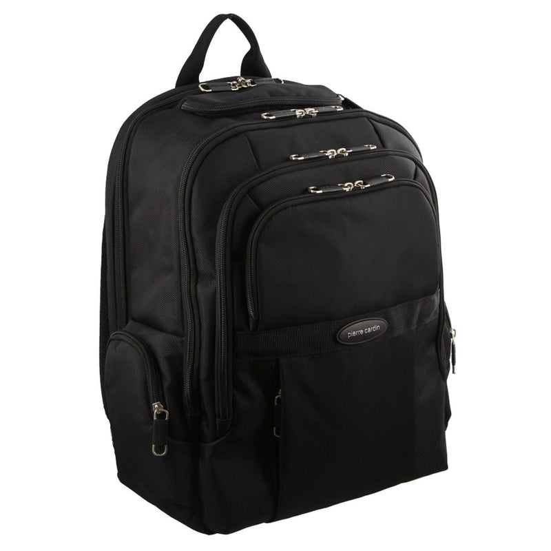 Load image into Gallery viewer, Pierre Cardin 30L Large Padded Backpack Bag w 13" Laptop Sleeve Travel Luggage - Black-1
