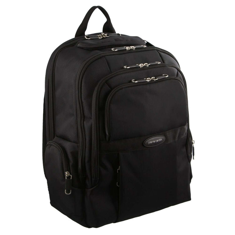 Load image into Gallery viewer, Pierre Cardin 30L Large Padded Backpack Bag w 13" Laptop Sleeve Travel Luggage - Black-1