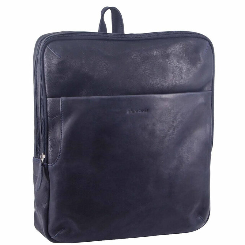 Load image into Gallery viewer, Pierre Cardin Rustic Large Leather Backpack Bag Rucksack Men Women - Midnight-0