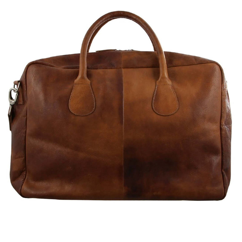 Load image into Gallery viewer, Pierre Cardin Mens Rustic Leather Overnight Bag Weekend Luggage - Cognac-3