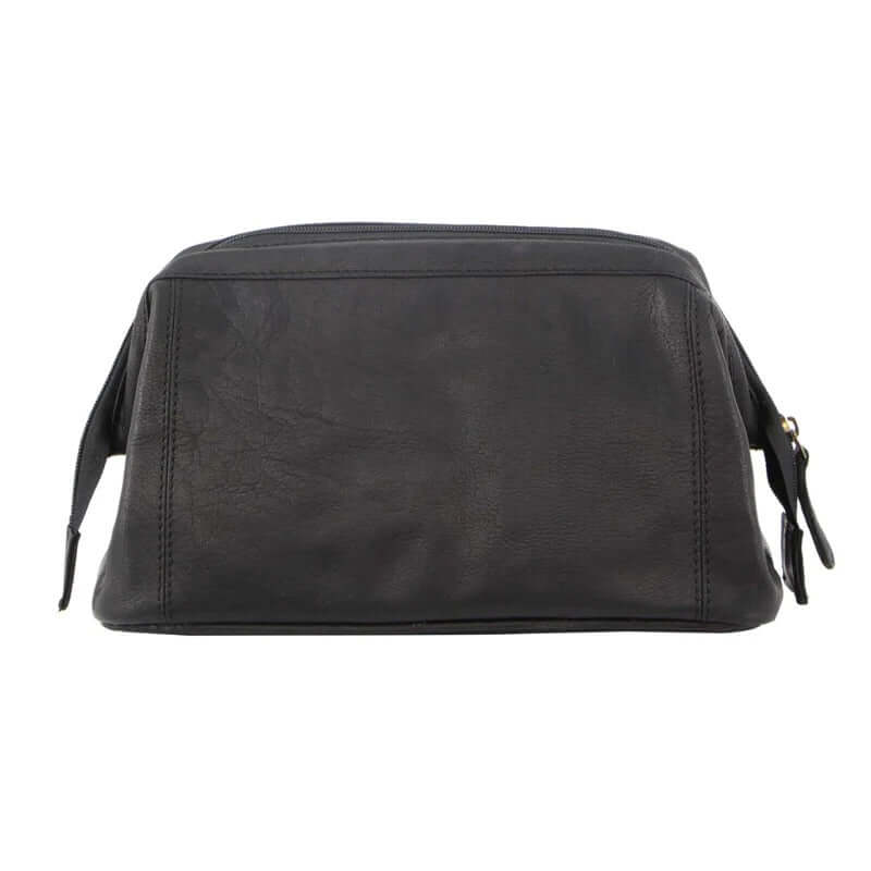 Load image into Gallery viewer, Pierre Cardin Mens Rustic Leather Toiletry Case Bag Travel - Black-4