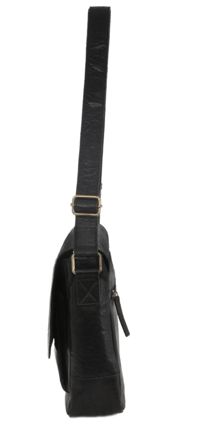 Load image into Gallery viewer, Pierre Cardin Genuine Leather 13" Laptop Computer Messenger Sling Bag Travel Business - Black-4