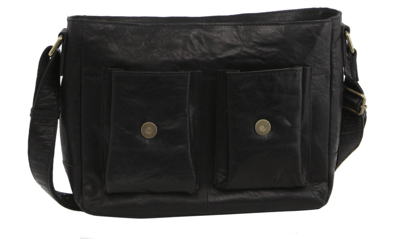Load image into Gallery viewer, Pierre Cardin Genuine Leather 13" Laptop Computer Messenger Sling Bag Travel Business - Black-3