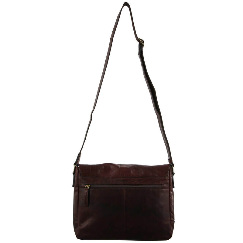 Load image into Gallery viewer, Pierre Cardin Rustic Leather 13" Laptop Computer Messenger Travel Shoulder Bag - Chestnut-2