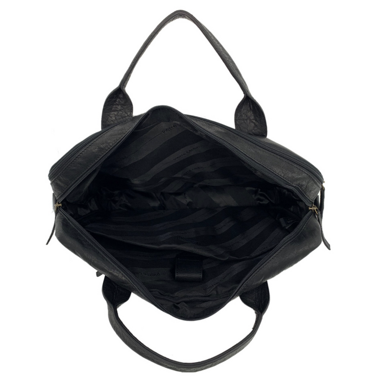 Load image into Gallery viewer, Pierre Cardin Rustic Leather 15" Laptop Computer Work Messenger Bag Travel Business - Black-4